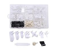 VooGenzek 169 PCS Frame Hook, Picture Hanging Hook, White Non-Trace Hardwall Hanger Hook Kit, Plastic Invisible Drywall Nail Set for Hang Photo Frames, Clocks, Wedding Photos, Mirrors