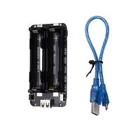 VooGenzek 18650 Battery Shield with USB Cable, Battery Expansion Shield 3V/1A 5V/2A, Micro USB Charger Type-B & Type-C Port, Compatible with Raspberry Pi, Arduino, Wemos