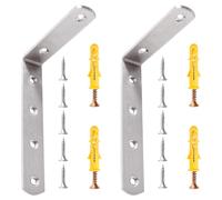 VooGenzek 2 PCS 100x150x25x4 mm Heavy Duty L Brackets, Stainless Steel L Shaped Corner Braces, 90 Degree Right Angle Shelf Brackets, with Screws, for Shelves Support