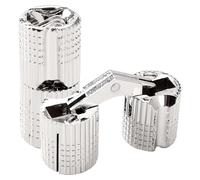 VooGenzek 2 PCS 16mm Copper Barrel Hinges, 180 Degree Opening Angle Barrel Hinges, Copper Hidden Concealed Hinge, for DIY Gift Boxes Jewelry Box, Silver