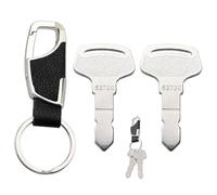 VooGenzek 2 PCS 63700 Lgnition Starter Key, Construction Machines Key, Universal Lgnition Switch Spare Keys, with Keychain, Compatible with Kubota B Series Tractor Case & New Holland