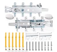 VooGenzek 2 PCS Concealed Cabinet Hanger, Concealed Hanging Bracket Kitchen, Kitchen Wall Unit Cabinet Plates Bracket, with Screws and Cover, for Wall Cabinets Adjustable Bracket, Load Capacity:130kg