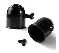 VooGenzek 2 PCS Tow Ball Cover with Lock, 50mm Tow Bar Ball Cover Cap, Plastic Trailer Hitch Ball Cover, Towing Hitch Protective Caps, Towing Hitch Trailer Cap, Black