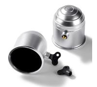 VooGenzek 2 PCS Tow Ball Cover with Lock, 50mm Tow Bar Ball Cover Cap, Plastic Trailer Hitch Ball Cover, Towing Hitch Protective Caps, Towing Hitch Trailer Cap, Silver