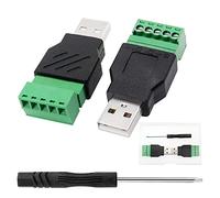 VooGenzek 2 PCS USB 2.0 Type A Male to 5 Pin Female Bolt Screw, USB Screw Terminal Block Connector