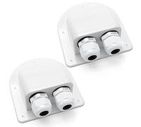 VooGenzek 2 PCS Waterproof Solar Double Cable Entry Gland, ABS IP68 Water Protect Cable Duct for Solar Panels of RV, Caravan, Boat, for Cable 6-12mm