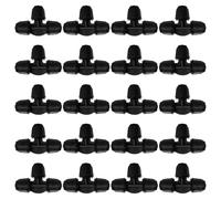 VooGenzek 20 PCS 4/7 mm Drip Irrigation Fittings, Barbed Tee Connector, Lock Barbed Connector, Barbed Locking Fitting, Irrigation Pipe Connectors, for Garden Irrigation Systems