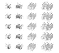 VooGenzek 20 PCS Aluminum Heatsink Cooling Fin Kit, Fin Heatsink Module, Heatsink with Heat-conducting, with Thermal Conductive Adhesive Tape, for Cooling Electronic Components, Silver