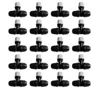 VooGenzek 20 PCS Three-Way Atomizing Nozzle for 4/7 mm Drip Tubing, Adjustable Micro Spray Irrigation Emitters, Barbed Tee Connector for Drip Irrigation, for Lawn, Garden, Farm, Grey