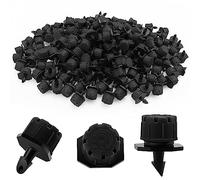 VooGenzek 200 PCS 1/4 Inch Adjustable Irrigation Dripper Sprinklers, Micro 8-Hole Emitter Drippers for Irrigation System, Anti-clogging Watering Sprinklers for Garden, Lawn, Greenhouse, Black
