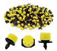 VooGenzek 200 PCS 1/4 Inch Adjustable Irrigation Dripper Sprinklers, Micro 8-Hole Emitter Drippers for Irrigation System, Anti-clogging Watering Sprinklers for Garden, Lawn, Greenhouse, Yellow