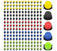 VooGenzek 200 PCS 1/4 Inch Adjustable Irrigation Dripper Sprinklers, Micro 8-Hole Emitter Drippers for Irrigation System, Anti-clogging Watering Sprinklers for Garden, Lawn, 5 Colors