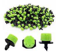 VooGenzek 200 PCS 1/4 Inch Adjustable Irrigation Dripper Sprinklers, Micro 8-Hole Emitter Drippers for Irrigation System, Anti-clogging Watering Sprinklers for Garden, Lawn, Greenhouse, Green