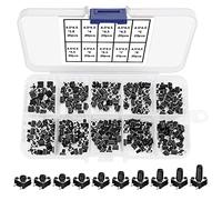 VooGenzek 200 PCS Micro Momentary Tactile Push Button Switch, 4.5×4.5mm 10 Types of Button Switch Assortment Kit, for Fields of Electronic Products, Black