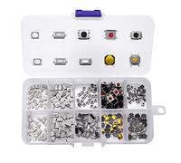 VooGenzek 250 PCS 10 Value Tactile Push Button Switch Micro Momentary Tact Assortment Kit, for TV Audio Remote Key Cameras Computers, with Plastic Box