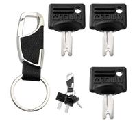 VooGenzek 3 PCS 107151-002 Lgnition Starter Key, Construction Machines Key, Universal Lgnition Switch Spare Keys, with Keychain, Compatible with Hyster Mores A214062 Clark Yale