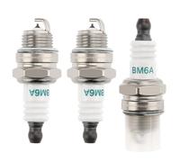 VooGenzek 3 PCS Spark Plug BM6A, Lawnmower & Strimmer Chainsaw Hedge Trimmer Cutter Spark Plug Replacement