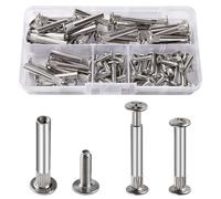 VooGenzek 35 PCS Φ5mm Connecting Bolts with M4 Screws, Nickel Cupboard Joining Bolts, Cabinet Furniture Connector, 31-40 mm