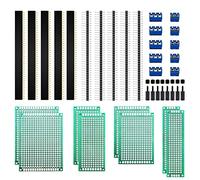 VooGenzek 36 PCS PCB Board Kits, Include 8 PCS Double Sided PCB Board Prototype Circuit Board, 10 PCS Male/Female Header Connector, 10 PCS 2/3Pin Screw Terminal with 8PCS Nylon Column