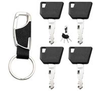 VooGenzek 4 PCS 14607 Lgnition Starter Key, Construction Machines Key, Universal Lgnition Switch Spare Keys, with Keychain, Compatible with JCB Bomag Dynapac Terex Vibromax New Holland NH Volvo