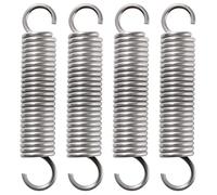VooGenzek 4 PCS 2.5 * 18 * 90 mm Extension Spring, Stainless Steel Tension Spring with Hooks, Open Dual Hook Tension Spring, for Tents, Awnings, Trampoline