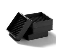 VooGenzek 4 PCS 2”/5.1cm Square Non Slip Furniture Pads, Bed Stoppers Rubber Furniture Feet, Furniture Coasters for Hardwood Floors, for Bed Cabinet Sofa Chair Table Piano, Black