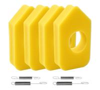 VooGenzek 4 PCS Air Filter for Lawn Mower 698369 and 4 PCS Governor Springs 692211 691859, Air Filter Yellow Foam Replacement, Compatible with Briggs & Stratton 4216 5088 5099 MTD 490-200-0011