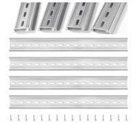 VooGenzek 4 PCS Aluminum DIN Mounting Rail, with 16 Screws, for Terminal Series and Contactor, 35 * 300 mm