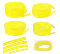 VooGenzek 4 PCS Petrol Fuel Line Tube, 1m Yellow Transparent Tubing (2 x 3.5mm, 2.5 x 5mm, 3 x 5mm, 3 x 6mm) for Brush Cutter, Trimmer, Lawnmower - PVC Oil Hose