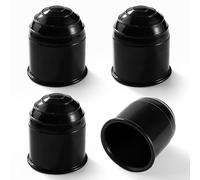 VooGenzek 4 PCS Tow Ball Cover Universal, 50mm Tow Bar Ball Cover Cap, Plastic Trailer Hitch Ball Cover, Towing Hitch Protective Caps, Towing Hitch Caravan Trailer Cap, Black
