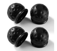 VooGenzek 4 PCS Trailer Hitch Ball Cover Universal, 50mm Tow Bar Ball Cover Cap, Rubber Ball Head Cover Towing Hitch, Tow Ball Cover, for Trailer Car Truck RV, Black