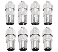 VooGenzek 4 Sets Female & Male TV Aerial Coaxial Cable Connectors Adaptor, Cable RF TV Aerial Connector Plug, Silver