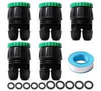 VooGenzek 5-Pack G1/2 to 4/7mm Irrigation Quick Connectors, 2-Way Micro Irrigation Adapter with Lock Barbed, Agriculture, Lawn, Garden