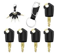 VooGenzek 5 PCS 5P8500 Lgnition Starter Key, Construction Machines Key, Universal Lgnition Switch Spare Keys, with Keychain, Compatible with Caterpillar Equipment, Backhoes, Skidsteers