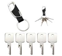 VooGenzek 5 PCS D250 Lgnition Starter Key, Construction Machines Key, Universal Lgnition Switch Spare Keys, with Keychain, Compatible with Terex Grove JLG Trencher Loader