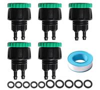VooGenzek 5 PCS G1/2 G3/4 to 4/7 mm Irrigation Quick Connector, 2 Way Micro Irrigation Adapter, Agriculture Irrigation Fittings, for Lawn, Farm, Garden