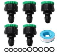 VooGenzek 5 PCS G1/2 G3/4 to 4/7 mm Irrigation Quick Connector, Micro Irrigation Adapter with Lock Barbed, Agriculture Irrigation Fittings, for Lawn, Farm, Garden