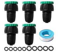 VooGenzek 5 PCS G1/2 G3/4 to 8/12 mm Irrigation Quick Connector, Micro Irrigation Adapter with Lock Barbed, Agriculture Irrigation Fittings, for Lawn, Farm, Garden