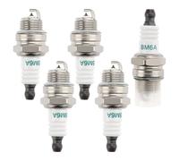VooGenzek 5 PCS Spark Plug BM6A, Lawnmower Spark Plug, BM6A / L7T Spark Plug Replacement, for Strimmer Chainsaw Lawnmower Hedge Trimmer Cutter Replacement Accessories