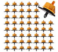 VooGenzek 50 PCS 2 GPH Pressure Compensating Dripper, 1/4 Inch Plastic Irrigation Drip Emitters, Garden Watering Irrigation Emitter, for Garden Lawn Drip Irrigation, 8L