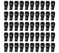 VooGenzek 50 PCS 3/4 Inch R-Type Cable Clip Wire Clamp, Nylon Screw Mounting Cord Fastener Clips with 50 PCS Screws, for Wire Management (Black)