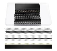 VooGenzek 50 PCS 3 Kinds of 2.54mm Pin Headers 40 Pin Breakaway PCB Board Pin Header Connector, Male and Female Pin Header Socket Connector, for Arduino Prototype Shield