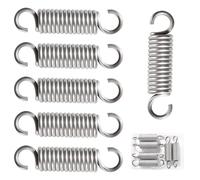 VooGenzek 6 PCS 2.5 * 15 * 60 mm Extension Spring, Stainless Steel Tension Spring with Hooks, Open Dual Hook Tension Spring, for Tents, Awnings, Trampoline