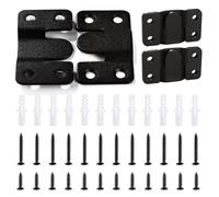 VooGenzek 6 PCS Flush Concealed Mount Bracket, Interlocking Picture Frame Hook, Mini Flush Steel Mounts, Stainless Steel Z Clip Bracket with 24 Screws, for Photo Frame, Mirror Frames, Black