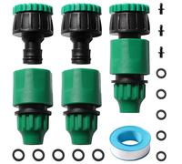 VooGenzek 6 PCS G1/2 G3/4 to 8/12 mm 4/7 mm Micro Hose Connector Fitting Kit, Irrigation Quick Connector, Plastic Tap Connector, for Outdoor Taps and Hoses