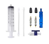 VooGenzek 7 PCS Bicycle Tire Repairing Tool Kit, Tubeless Tire Sealant Filling Tube, Sealant Refilling Tube with Switch, Presta Schrader Valve Core Remover, Presta Valve Core & Cap, 60ml