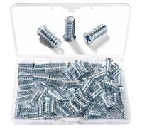 VooGenzek 75 PCS M6.3 * 16 mm Euro Screws, Countersunk Head, Silver Steel, Galvanised Surface, 5mm Aperture, For Drawer Rails, Kitchen Cabinets, Doors, Wardrobes, Cupboard Hinges
