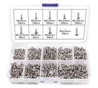 VooGenzek 820 PCS M2 M2.5 M3 Small Wood Screws Kit, Countersunk Cross Head Tapping Screws, Micro Fasteners Screw Set, for Wood, Drywall, Furniture, Repairing (Silver Miniature)