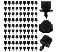 VooGenzek 90 PCS 1/4 Inch Adjustable Irrigation Dripper Sprinklers, Micro 8-Hole Emitter Drippers for Irrigation System, Anti-clogging Watering Sprinklers for Garden, Lawn, Greenhouse, Black