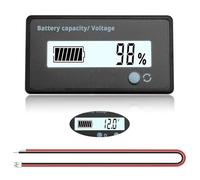 VooGenzek Battery Capacity Voltmeter Meter Monitor, Lead-acid Lithium Li-ion Battery Capacity Meter Voltage Tester, LCD Display DC 12V 24V 36V 48V Battery Meter, White Light